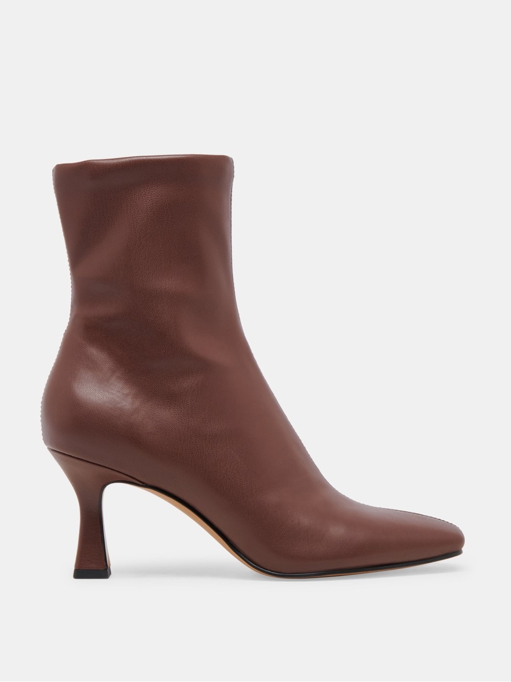 Dolce Vita Brown Leather Mid-Calf Kitten Heel Booties